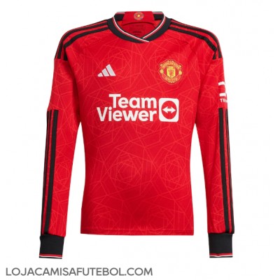 Camisa de Futebol Manchester United Equipamento Principal 2023-24 Manga Comprida